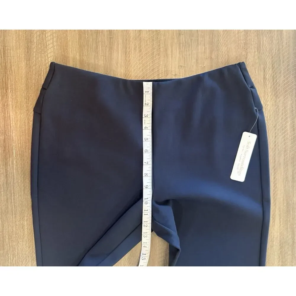 NWT Soft Surroundings Black Perfect Ponte Pull On Pants Womens Size Large $79.95